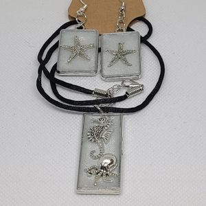 Sea Creatures Jewelry Set Silver